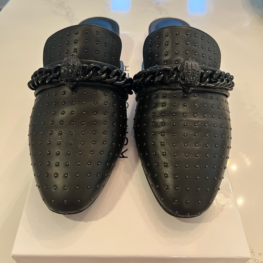 Kurt Geiger fabulous black slides, barely worn!